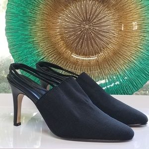New York Transit Black Stretch Slingback Shoes